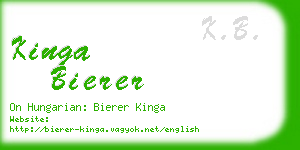 kinga bierer business card